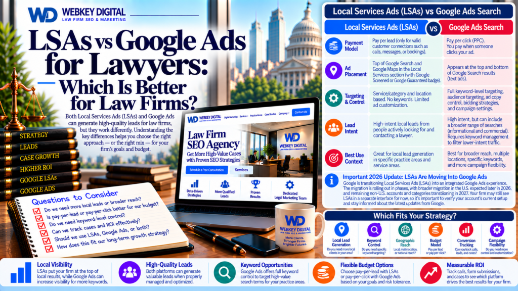 LSAs vs Google Ads for lawyers